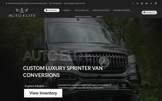 Auto Elite website, built by Wandzilak Web Design